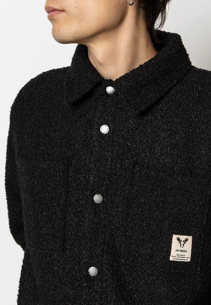 Fat Moose ACE BOUCLE SHIRT Overshirts Black