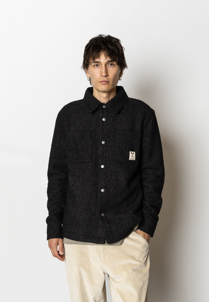 Fat Moose ACE BOUCLE SHIRT Overshirts Black