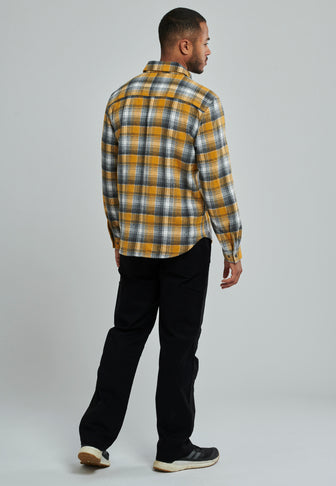 Fat Moose ADRIAN CHECKED COTTON SHIRT Shirts L/S Yellow Check