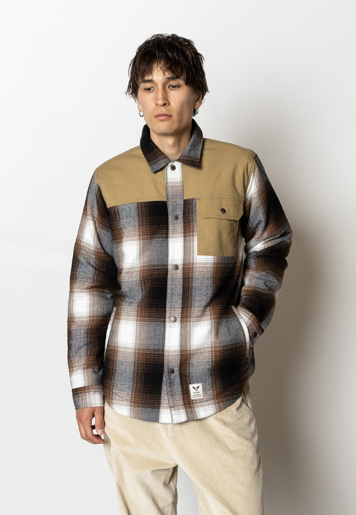 Fat Moose ADAM PADDED OVERSHIRT Overshirts Dark brown/Brown check