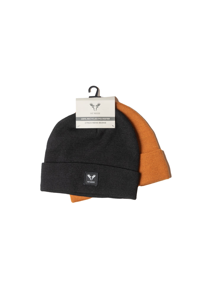 Fat Moose BASE 2-PACK BEANIE Accessories Black/Rust orange