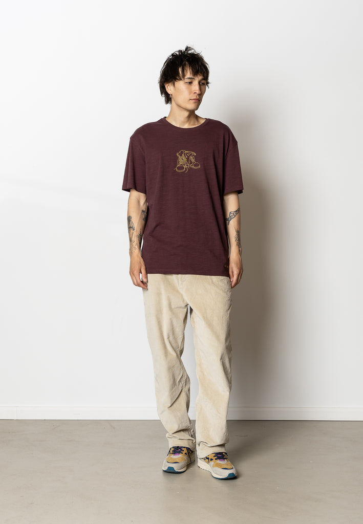 Fat Moose BOOT ORGANIC T-SHIRT T-shirts S/S Dark Plum