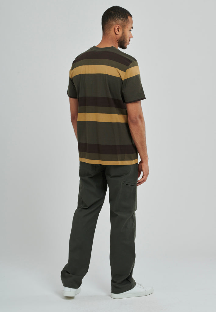 Fat Moose CALEB STRIPED COTTON T-SHIRT T-shirts S/S Green