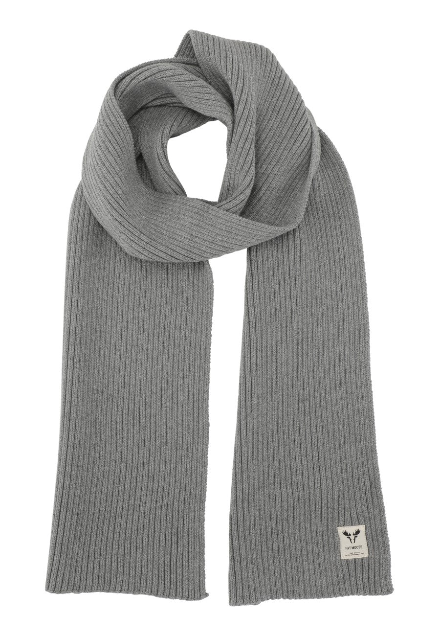 FAT MOOSE COTTON SCARF - Light Grey Melange | Fat Moose DK