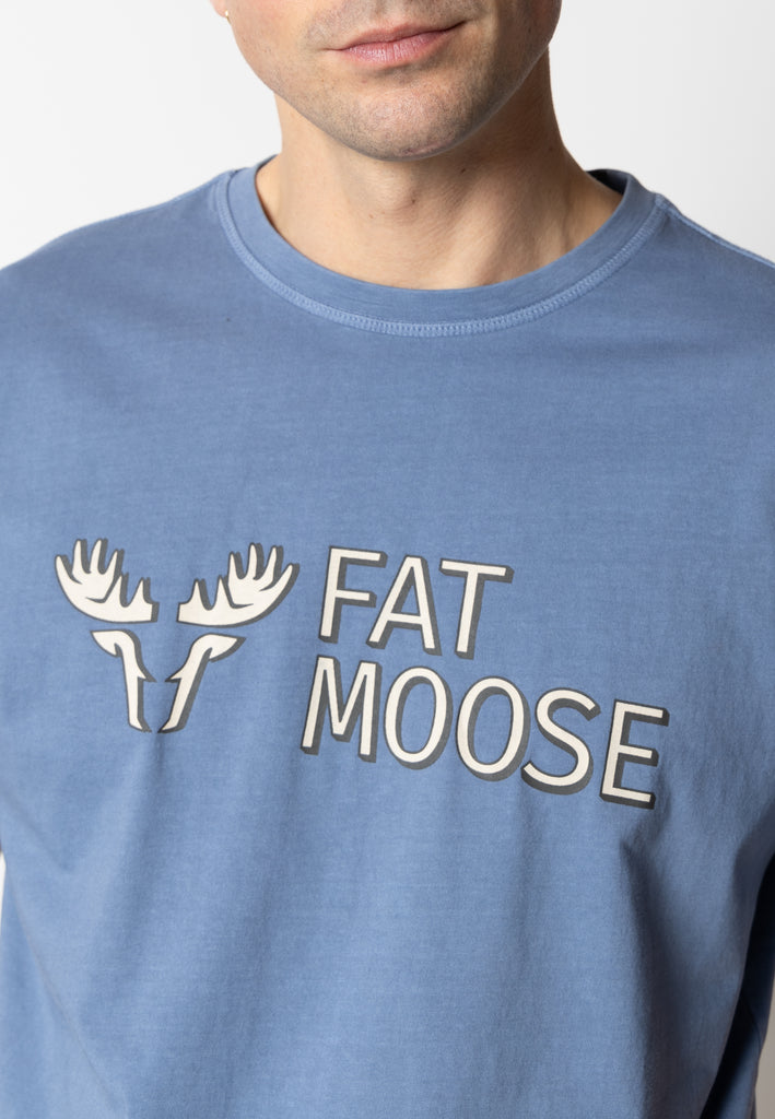 Fat Moose FAT MOOSE LOGO T-SHIRT T-shirts S/S Dusty Blue
