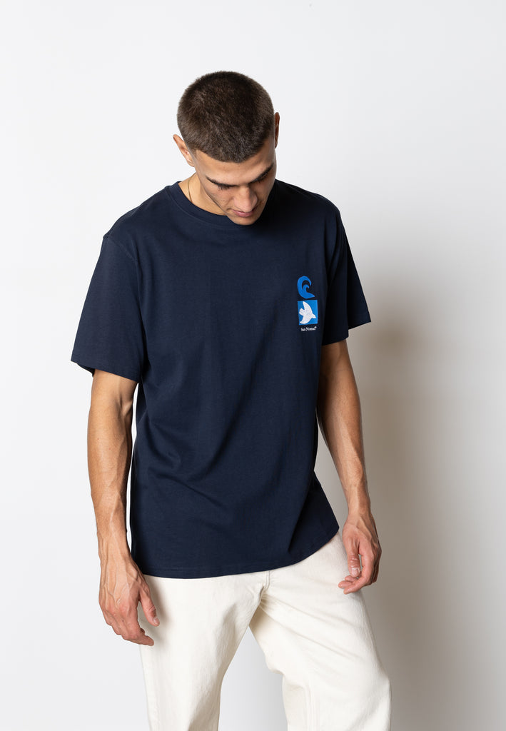 Fat Moose FLORIAN ORGANIC COTTON T-SHIRT T-shirts S/S Navy