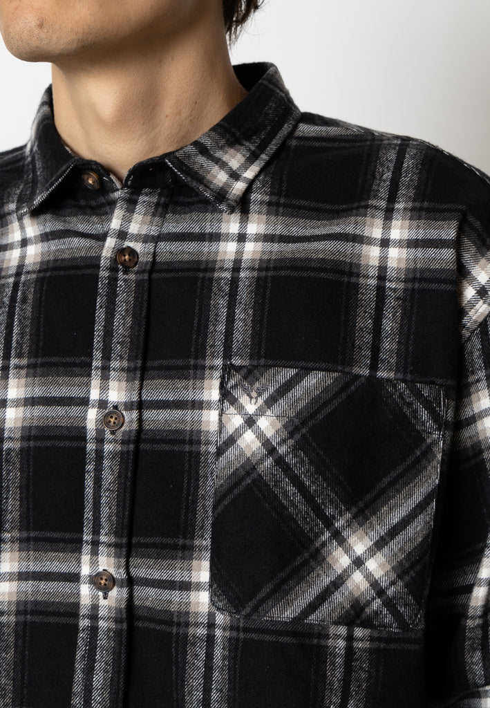 Fat Moose FOREST FLANNEL SHIRT Shirts L/S Black Check