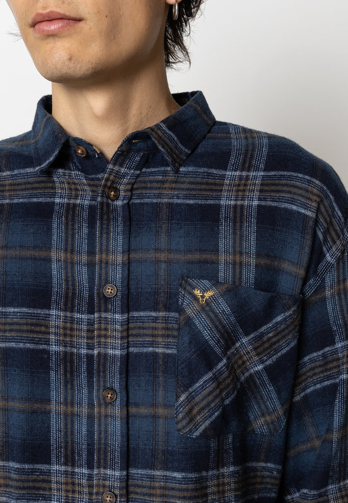 Fat Moose FOREST FLANNEL SHIRT Shirts L/S Dark Navy Check