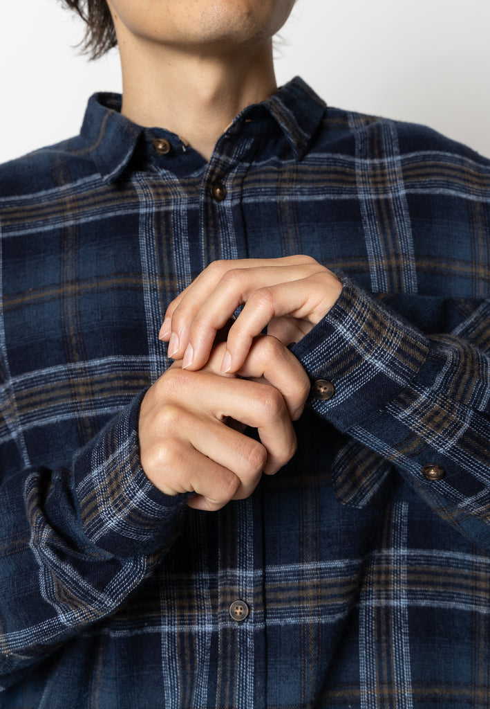 Fat Moose FOREST FLANNEL SHIRT Shirts L/S Dark Navy Check