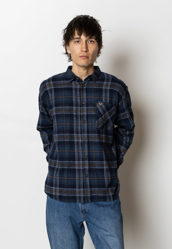 Fat Moose FOREST FLANNEL SHIRT Shirts L/S Dark Navy Check