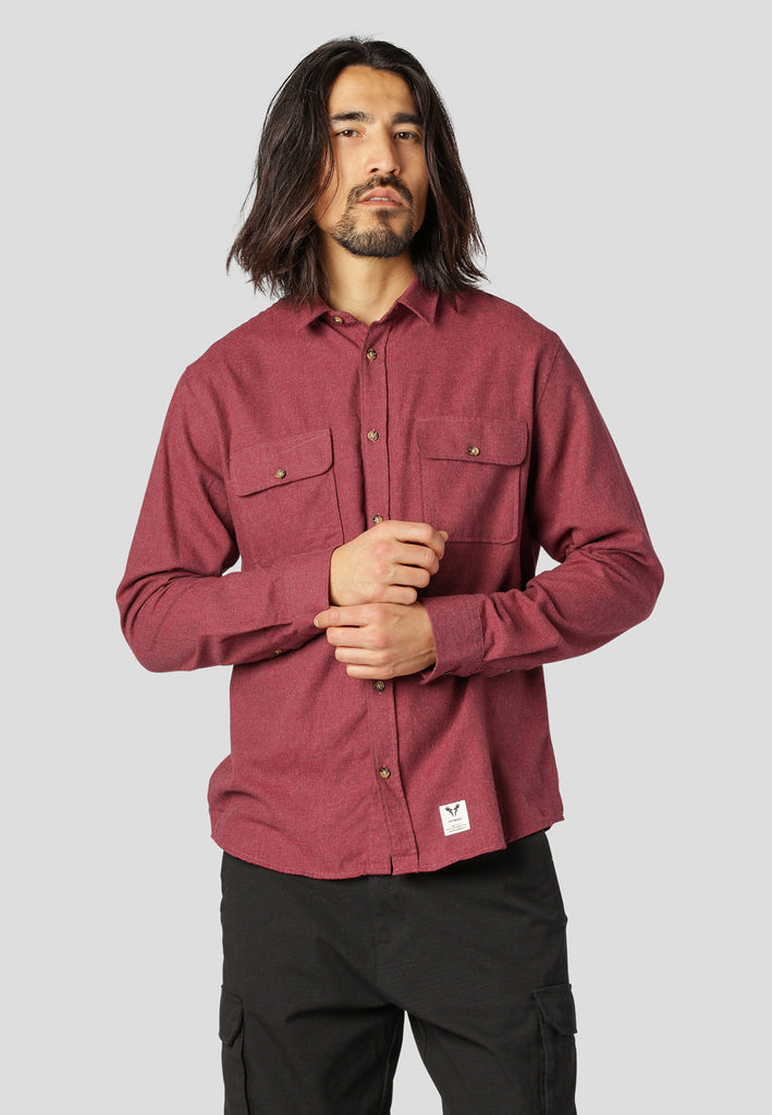 Fat Moose GLENN FLANNEL SHIRT Shirts L/S Bordeaux Red