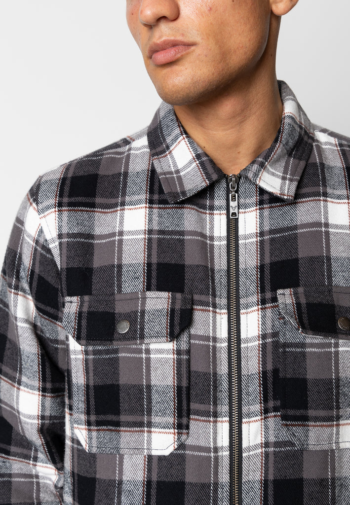 Fat Moose HOLGER PADDED OVERSHIRT Overshirts Black/Ecru Check