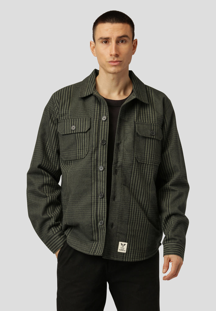 Fat Moose LEON QUILTED OVERSHIRT Overshirts Army Check