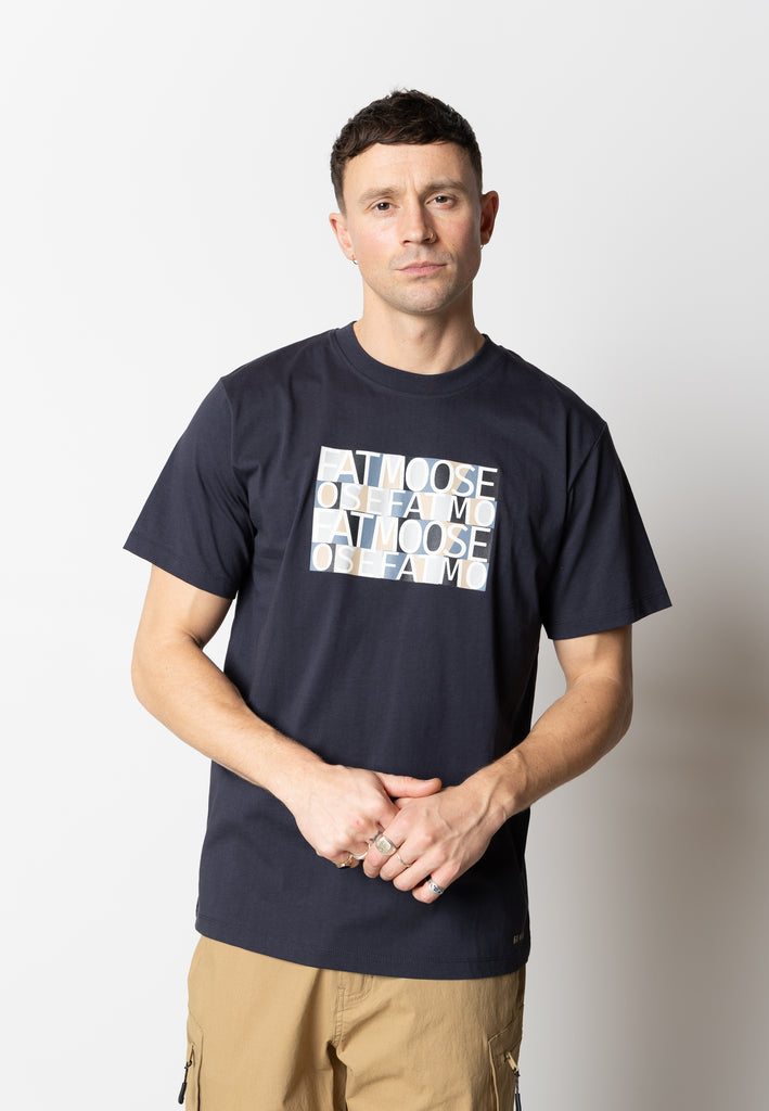 Fat Moose LOGO PRINTED T-SHIRT T-shirts S/S Dark Navy