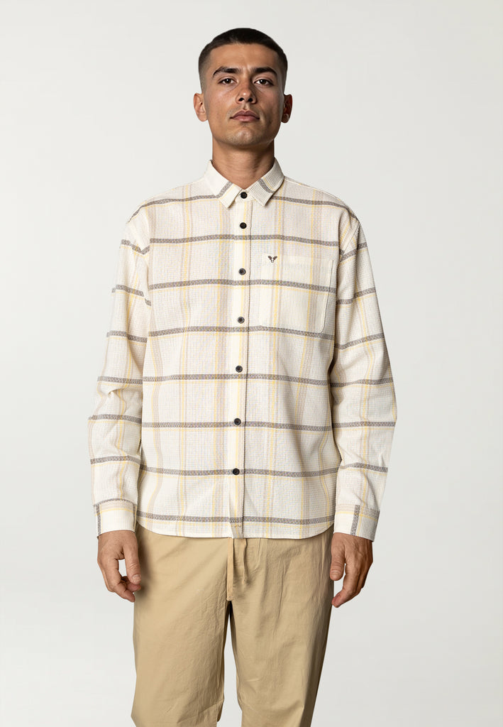 Fat Moose MYLES SHIRT Shirts L/S Ecru Check