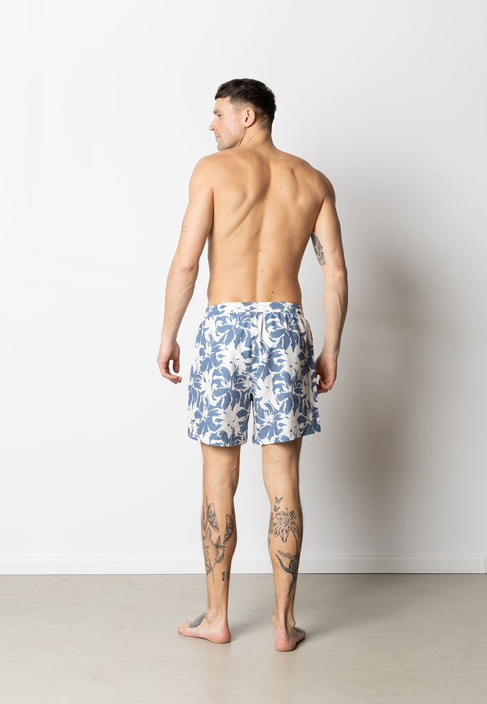 Fat Moose OCEAN SWIM SHORTS Swim shorts Ecru/Dusty Blue Bold Bloom