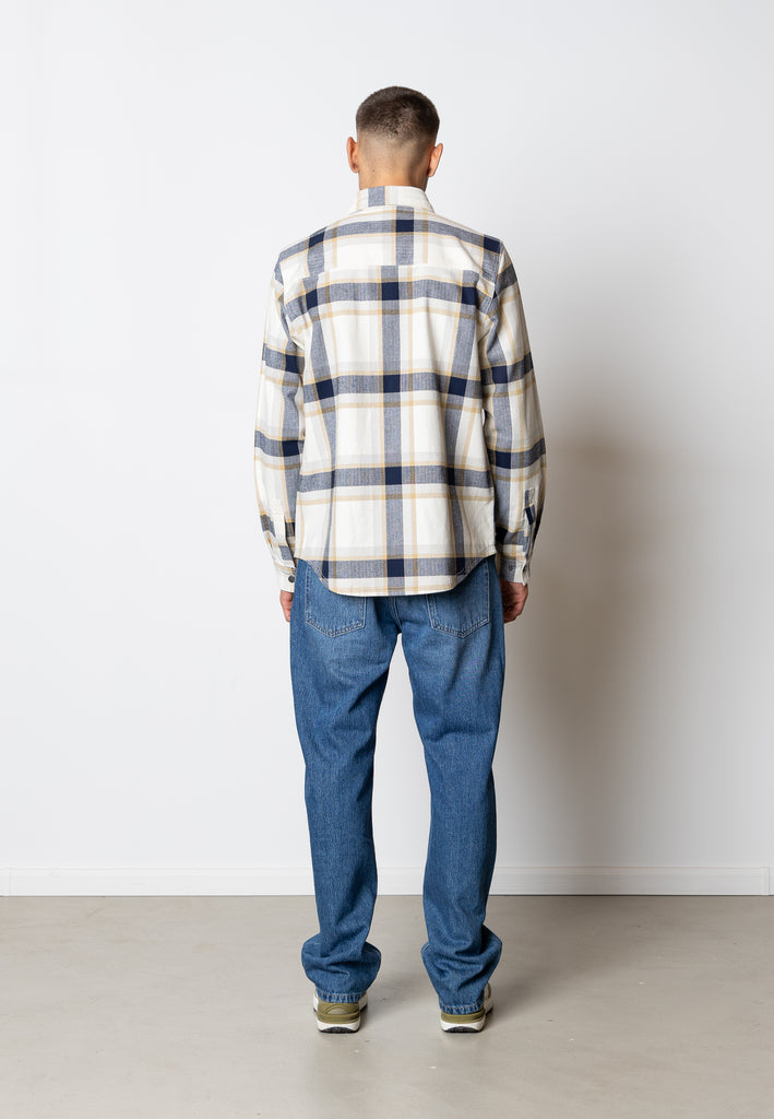 Fat Moose RYE COTTON OVERSHIRT Overshirts Ecru/Navy Check