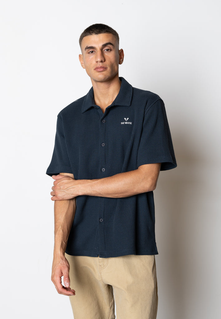 Fat Moose SCOTT COTTON SHIRT Shirts S/S Navy