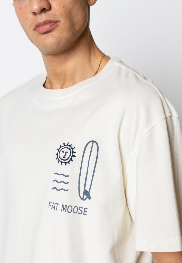 Fat Moose SURF COTTON T-SHIRT T-shirts S/S Ecru