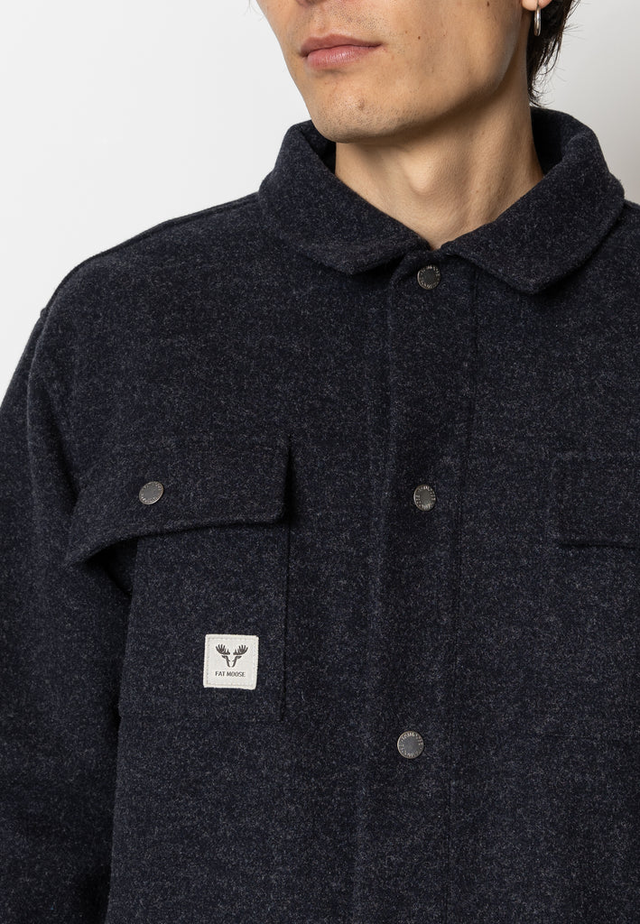 Fat Moose VILLAS OVERSHIRT Overshirts Dark Navy Melange