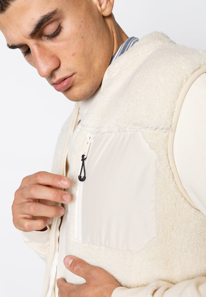 Fat Moose WOOD FLEECE VEST Fleece Ecru