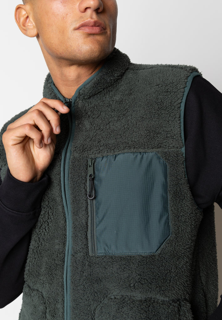 Fat Moose WOOD FLEECE VEST Fleece Green